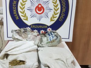 Erzurum'da 1 kilo 32 gram esrar ele geçirildi