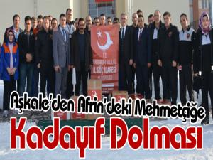 Aşkaleden Afrin'deki Mehmetçiğe kadayıf dolması