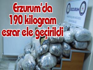 Erzurumda 190 kilogram esrar ele geçirildi
