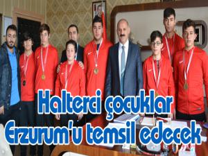 Halterci çocuklar Erzurumu temsil edecek