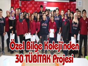Özel Bilge Kolejinden 30 TÜBİTAK Projesi