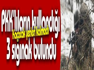 PKKlıların kullandığı 3 sığınak bulundu