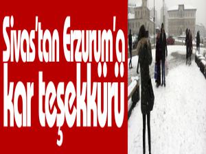 Sivastan Erzuruma kar teşekkürü