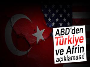 ABDden Türkiye ve Afrin açıklaması