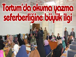 Tortumda okuma yazma seferberliğine büyük ilgi