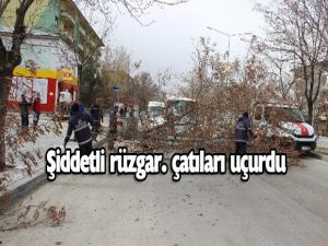 Erzurumda şiddetli rüzgar hayatı adeta felç etti