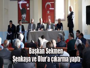 Başkan Sekmen Şenkaya ve Olura çıkarma yaptı