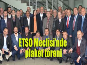 ETSO Meclisinde plaket töreni