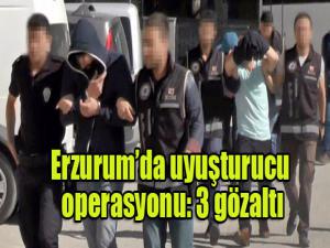 Erzurumda uyuşturucu operasyonu: 3 gözaltı