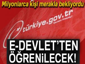 Milyonlar kişi merakla bekliyordu! e-Devlet'ten öğrenilebilecek