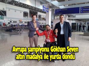 Avrupa Şampiyonu Gökhan Seven memleketi Erzurumda karşılandı