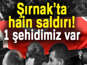 Şırnakta hain saldırı: 1 şehidimiz var