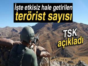 TSK: Son 1 hafta içerisinde 87 terörist etkisiz hale getirildi