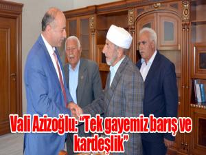 Vali Azizoğlu: Tek gayemiz barış ve kardeşlik