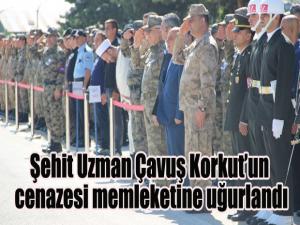 Şehit Uzman Çavuş Korkutun cenazesi memleketine uğurlandı