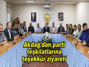 Akdağdan parti teşkilatlarına teşekkür ziyareti