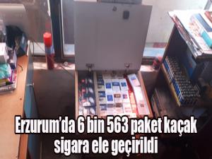 Erzurumda 6 bin 563 paket kaçak sigara ele geçirildi