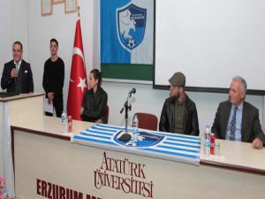 BB Erzurumsporlu futbolcular MYOda öğrencilerle buluştu