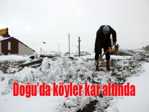 Doğuda köyler kar altında