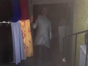 Horasanda mağaza yangını