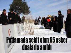 Erzurumda patlamada şehit olan 65 asker, 52. yılda dualarla anıldı