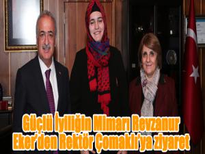 Güçlü İyiliğin Mimarı Revzanur Ekerden Rektör Çomaklıya ziyaret