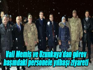 Vali Memiş ve Uzunkayadan görev başındaki personele yılbaşı ziyareti