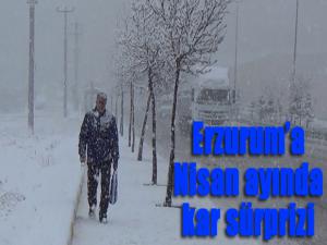 Erzuruma Nisan ayında kar sürprizi