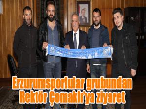 Erzurumsporlular grubundan Rektör Çomaklıya ziyaret