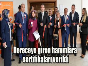 Tarımda Kadın Girişimciliğinin Güçlendirilmesi Programında projeleriyle dereceye giren kadınlara sertifikaları verildi.