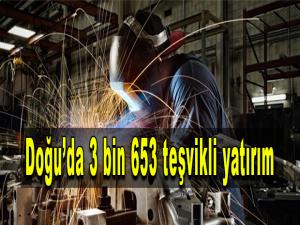 Doğuda 3 bin 653 teşvikli yatırım