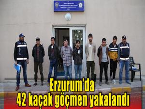 Erzurumda 42 kaçak göçmen yakalandı