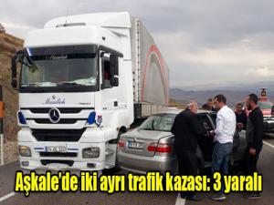 Aşkalede iki ayrı trafik kazası: 3 yaralı