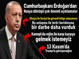Cumhurbaşkanı Erdoğan'dan Rusya dönüşü çok önemli açıklamalar