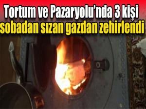 Tortum ve Pazaryolunda 3 kişi sobadan sızan gazdan zehirlendi