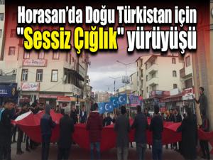 Horasanda Doğu Türkistan için "Sessiz Çığlık" yürüyüşü yapıldı