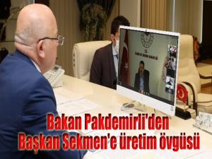 Bakan Pakdemirli'den Başkan Sekmen'e üretim övgüsü