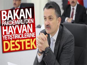 BAKAN PAKDEMİRLİDEN HAYVAN YETİŞTİRİCİLERİNE DESTEK