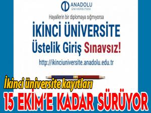 İkinci üniversite kayıtları 15 Ekime kadar sürüyor