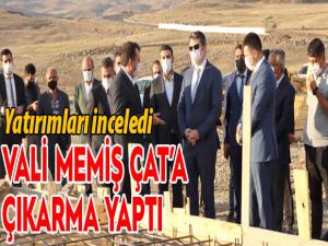 Vali Memiş Çat Belediyesinin tesis inşaatını gezdi