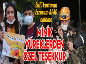 Elifi kurtaran AFAD Erzurum ekibine özel teşekkür