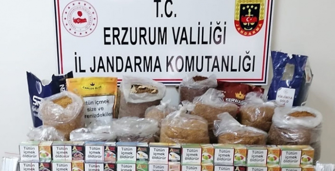 Erzurum’da kaçak tütün ve sigara operasyonu