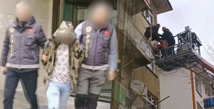 Hırsız balkonda yakalandı