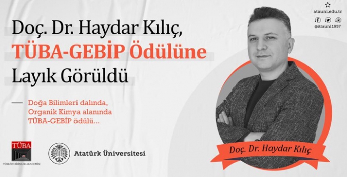Doç. Dr. Kılıç’a, TÜBA-GEBİP ödülü