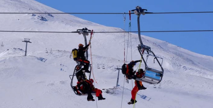 Palandöken'de kış tatbikatı