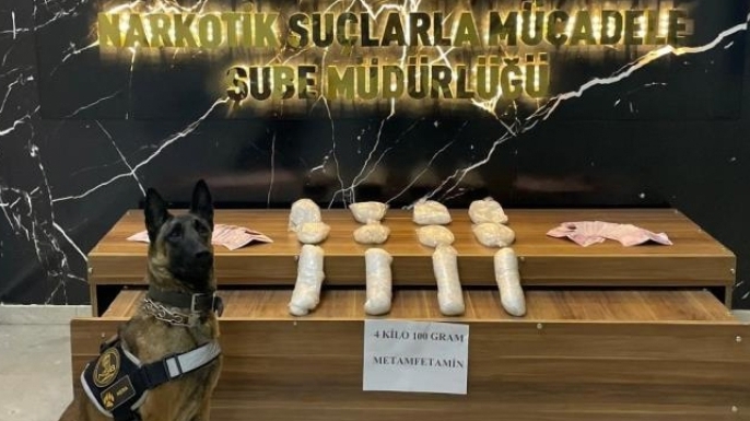 4 kilo metamfetamin ele geçirildi