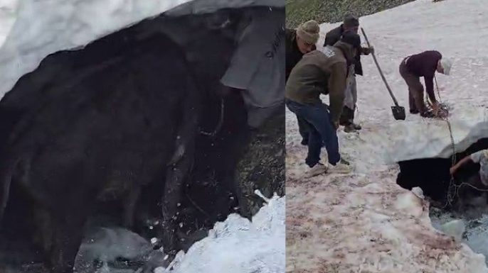 3 bin rakımda halatla hayat operasyonu