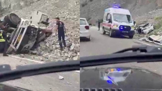 Freni patlayan tırdan atlayan sürücü öldü, 2 kişi yaralandı