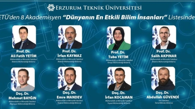 ETÜ’den 8 akademisyen "dünyanın en etkili bilim insanları" listesinde