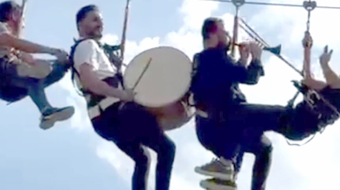 Davul zurnayla zipline keyfi